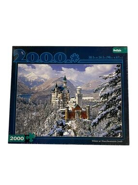 Buffalo Games 2000 Piece Puzzle Winter at Neuschwanstein Castle New